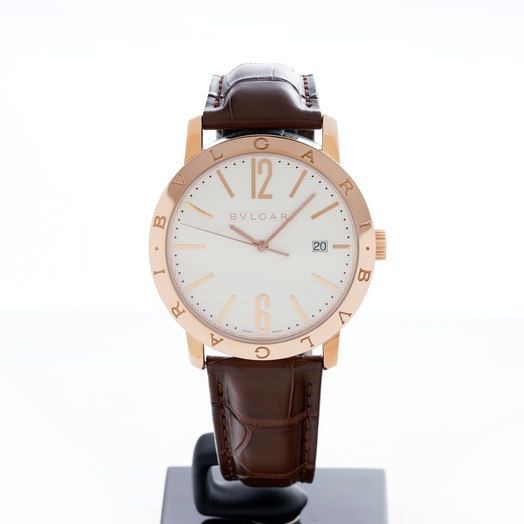 ブルガリ ブルガリ ブルガリ 自動巻き ホワイト 文字盤 ローズゴールド メンズ 腕時計 101965