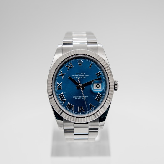 ロレックス デイトジャスト 自動巻き ブルー 文字盤 ステンレス メンズ 腕時計 126334-0025