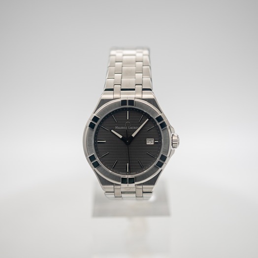 モーリス ラクロア アイコン クォーツ グレー 文字盤 グレー メンズ 腕時計 AI1008-SS002-332-1