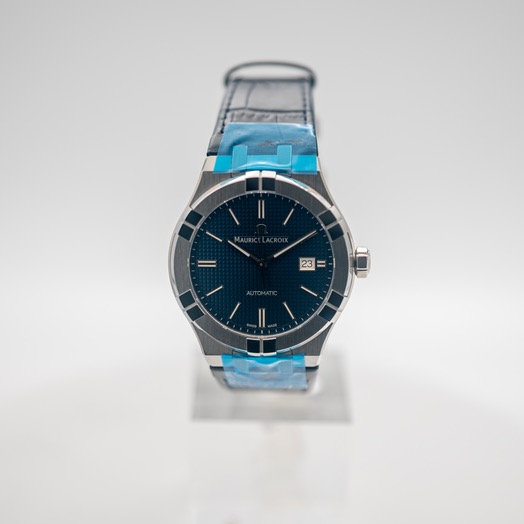 モーリス ラクロア アイコン 自動巻き ブルー 文字盤 グレー メンズ 腕時計 AI6008-SS001-430-1