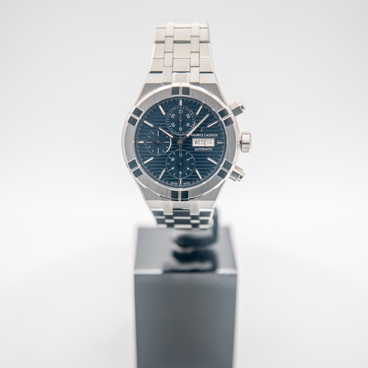 モーリス ラクロア アイコン 自動巻き ブルー 文字盤 ステンレス メンズ 腕時計 AI6038-SS002-430-1