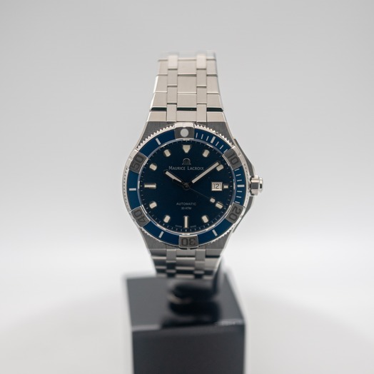 モーリス ラクロア アイコン 自動巻き ブルー 文字盤 ステンレス メンズ 腕時計 AI6058-SS002-430-1