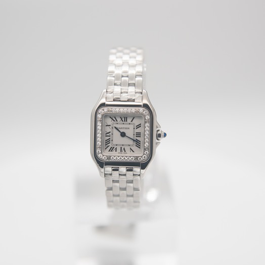 カルティエ パンテール ドゥ カルティエ クォーツ シルバー 文字盤 ステンレス レディース 腕時計 W4PN0007