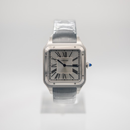 カルティエ サントス デュモン 手巻き シルバー 文字盤 ステンレス メンズ 腕時計 WSSA0032